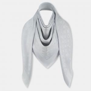 Pre Owned Louis Vuitton Grey Classique Monogram Shawl