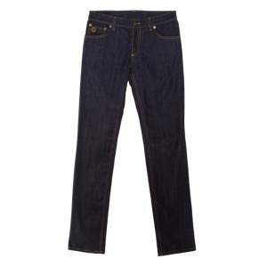Louis Vuitton Indigo Dark Wash Denim Straight Fit Jeans S