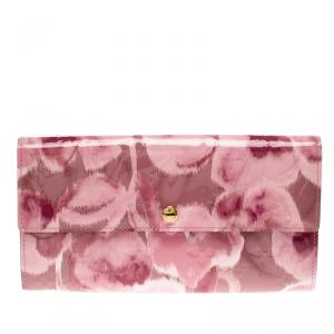 Louis Vuitton Rose Velours Monogram Vernis Ikat Limited Edition Sarah Wallet
