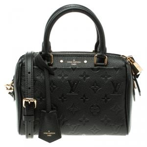 Louis Vuitton Black Monogram Empreinte Leather Speedy Bandouliere 20