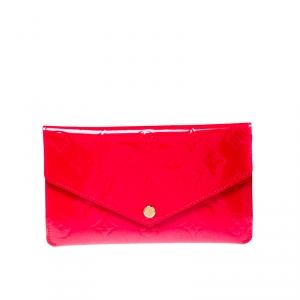 Louis Vuitton Rose Pop Monogram Vernis Leather Jeanne Wallet