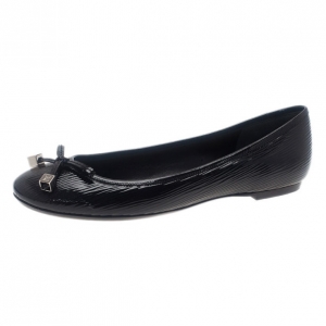 مملوكة مسبقًا Louis Vuitton Black Epi Electric Debbie Ballet Flats Size 38