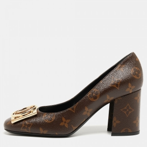 Louis Vuitton Brown Canvas Madeleine Pumps Size 38.5