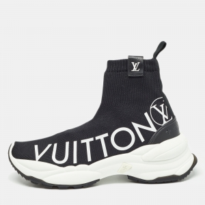 Louis Vuitton Black Knit Fabric Sock Sneakers Size 39