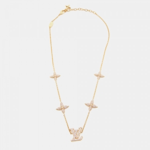 Louis Vuitton Tresor Crystals Gold Tone Necklace