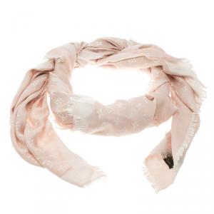 مملوكة مسبقًا وشاح لوي فيتون دنيم وردي مونوغرامي