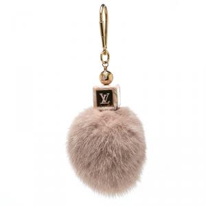 Pre Owned Louis Vuitton Pink Fox Fur Fluffy Bag Charm