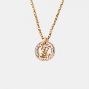 مملوكة مسبقًا Louis Vuitton Gold Tone Crystal Embellished Louise by Night Necklace