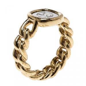 Pre Owned Louis Vuitton ID Two Tone Gold Ring Size 51