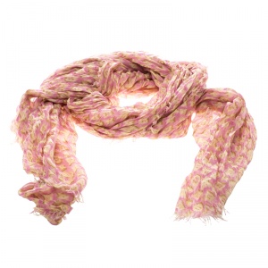 Pre Owned وشاح لوي فيتون ستيفين سبراوز غرافيتي كشمير وحرير نقشة الفهد بني