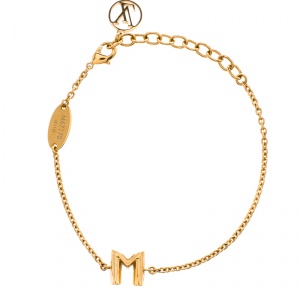 مملوكة مسبقًا Louis Vuitton Essential M Gold Tone Bracelet