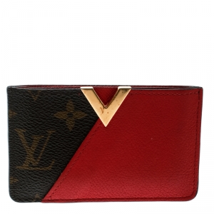 Louis Vuitton Red Monogram Canvas and Leather Kimono Card Case