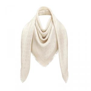 Pre Owned Louis Vuitton White Monogram Shine Shawl