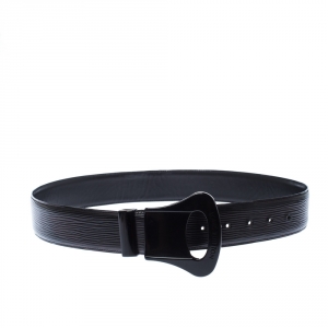 Pre Owned Louis Vuitton Black Epi Leather Buckle Belt 90CM