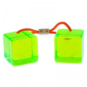 Louis Vuitton Green Neon Resin Cube Pony Tail Hairtie 