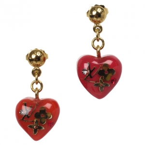 Pre Owned Louis Vuitton Inclusion Red Earrings