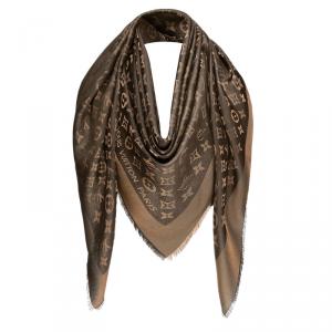 Pre Owned Louis Vuitton Brown Monogram Shine Shawl
