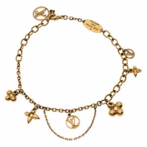 مملوكة مسبقًا Louis Vuitton Blooming Supple Gold Tone Charm Bracelet
