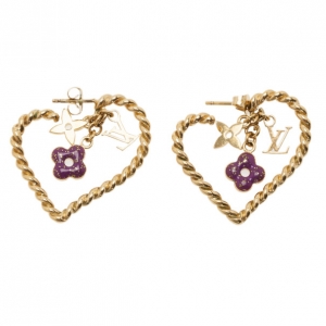 Pre Owned Louis Vuitton Sweet Monogram in my Heart Earrings