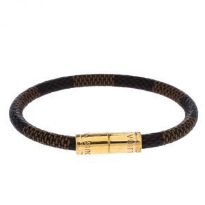 مملوكة مسبقًا Louis Vuitton Keep It Damier Canvas Gold Tone Bracelet
