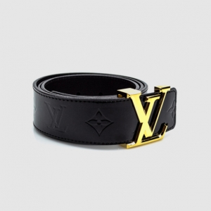Pre Owned Louis Vuitton Black Facettes Monogram Vernis Belt 108 CM