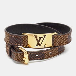 Louis Vuitton Sign It Canvas Gold Tone Bracelet