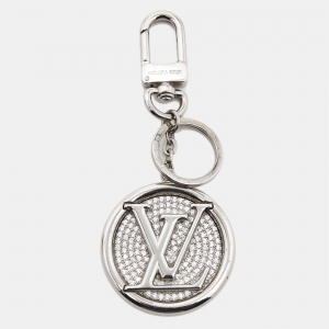 Pre Owned Louis Vuitton Crystals Silver Tone Key Chain