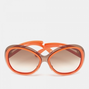 Louis Vuitton Orange/Brown Gradient Z0451U Frame Flore Carre Oversized Sunglasses