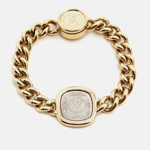 Louis Vuitton Maison Fondée en 1854 Curb Chain Two Tone Bracelet