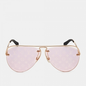 مملوكة مسبقًا Louis Vuitton Pink/Gold Z1174W LV Pilot Light Sunglasses