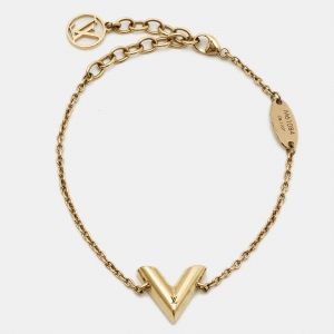 Pre Owned Louis Vuitton Essential V Gold Tone Bracelet