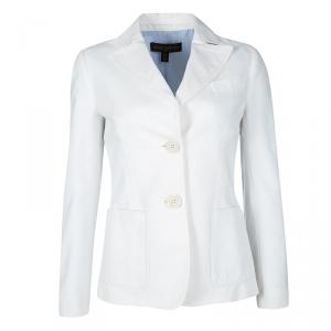 Louis Vuitton White Textured Blazer S