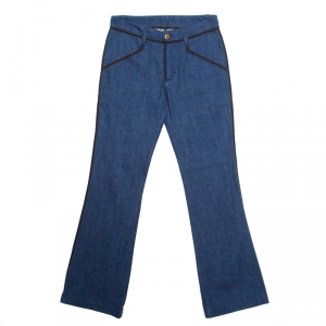 Louis Vuitton Indigo Dark Wash Contrast Piping Boot Cut Denim Jeans S