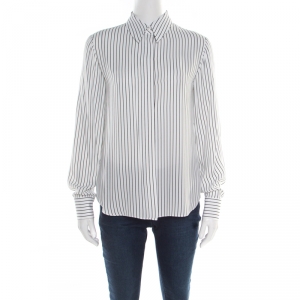 Louis Vuitton Uniformes Monochrome Striped Long Sleeve Blouse S