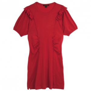 Louis Vuitton Red Cotton Short Sleeved Dress M