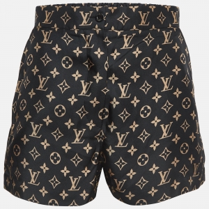 Louis Vuitton Black Monogram Silk Shorts S