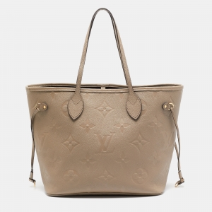 Louis Vuitton Tourterelle Monogram Empreinte Leather Neverfull MM Bag