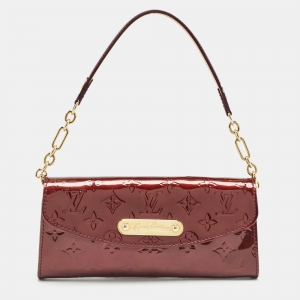Pre Owned Louis Vuitton Amarante Monogram Vernis Sunset Boulevard Bag