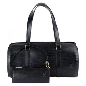 مملوكة مسبقًا Louis Vuitton Noir Epi Leather Soufflot Bag
