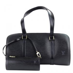 مملوكة مسبقًا Louis Vuitton Noir Epi Leather Soufflot Bag