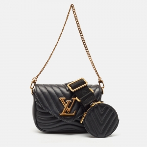 Louis Vuitton Black Quilted Leather New Wave Multi Pochette Bag
