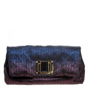 Pre Owned Louis Vuitton Marine Monogram Jacquard Limited Edition Altair Clutch