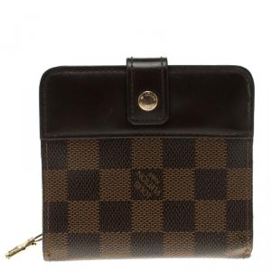 مملوكة مسبقًا Louis Vuitton Damier Ebene Canvas Compact Zippy Wallet