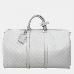 Louis Vuitton Damier Glitter Keepall Bandouliere 50 Silver Bag