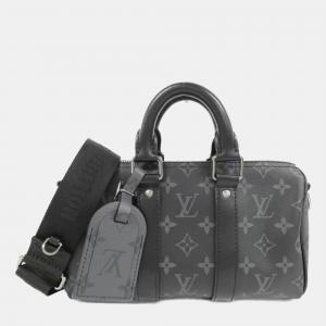 Louis Vuitton Monogram Eclipse Reverse Keepall Bandouliere 25 cm Boston Bag