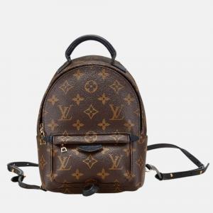 Louis Vuitton Monogram Palm Springs Mini Backpack Brown Black Pvc Leather