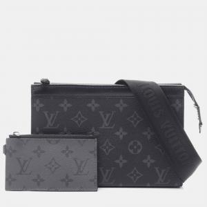 Louis Vuitton Gaston Wearable Wallet Black/Gray Monogram Eclipse Canvas Crossbody Shoulder Bag