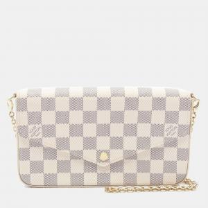 Louis Vuitton Pochette Félicie White Damier Azur Canvas Shoulder Bag