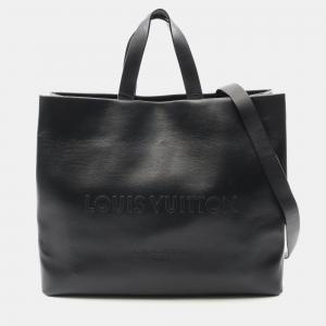 Louis Vuitton Shopper Tote MM Noir Leather Handbag