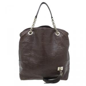 Pre Owned Louis Vuitton Brown Embossed Leather Paris Souple Whisper GM